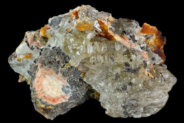 Cerussite Crystals on Galena & Bladed Barite - Morocco #127381